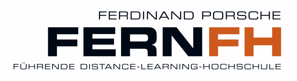 Logo of Ferdinand Porsche FERNFH with the tagline "Leading Distance-Learning University"